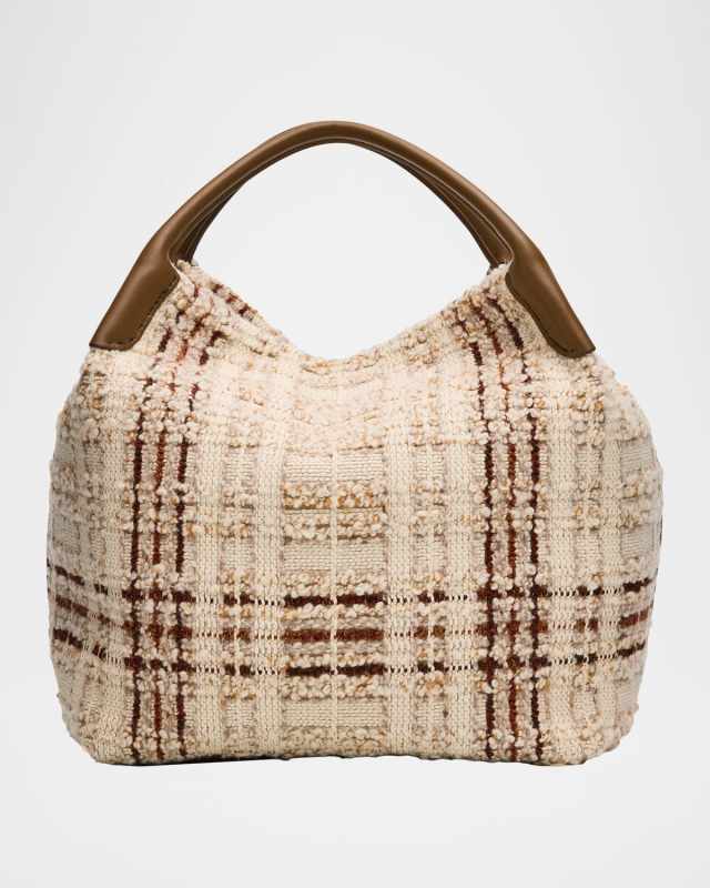 Bale Large Tweed Check Shoulder Bucket Bag